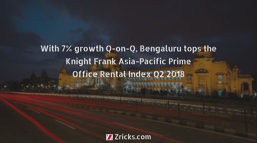 With 7% growth Q-on-Q, Bengaluru tops the Knight Frank Asia-Pacific Prime Office Rental Index Q2 2018 Update